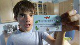 Kids showing a visiting card