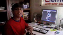 Kid working at computer