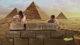 Two men working at pyramid
