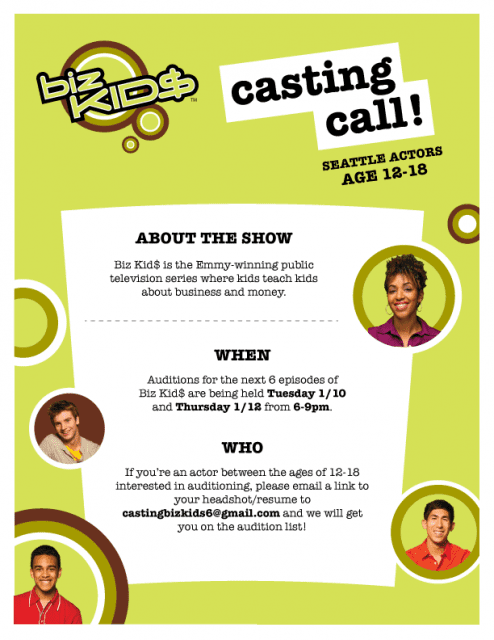 Casting call flyer.