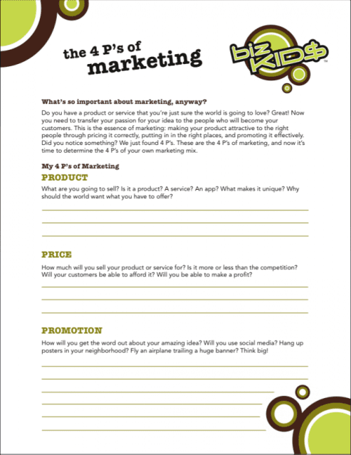 A template for a marketing plan.