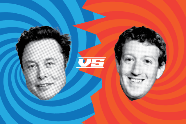 Zuckerberg vs. Musk poster with smiling face