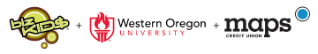 Western oregon university and maps logos.